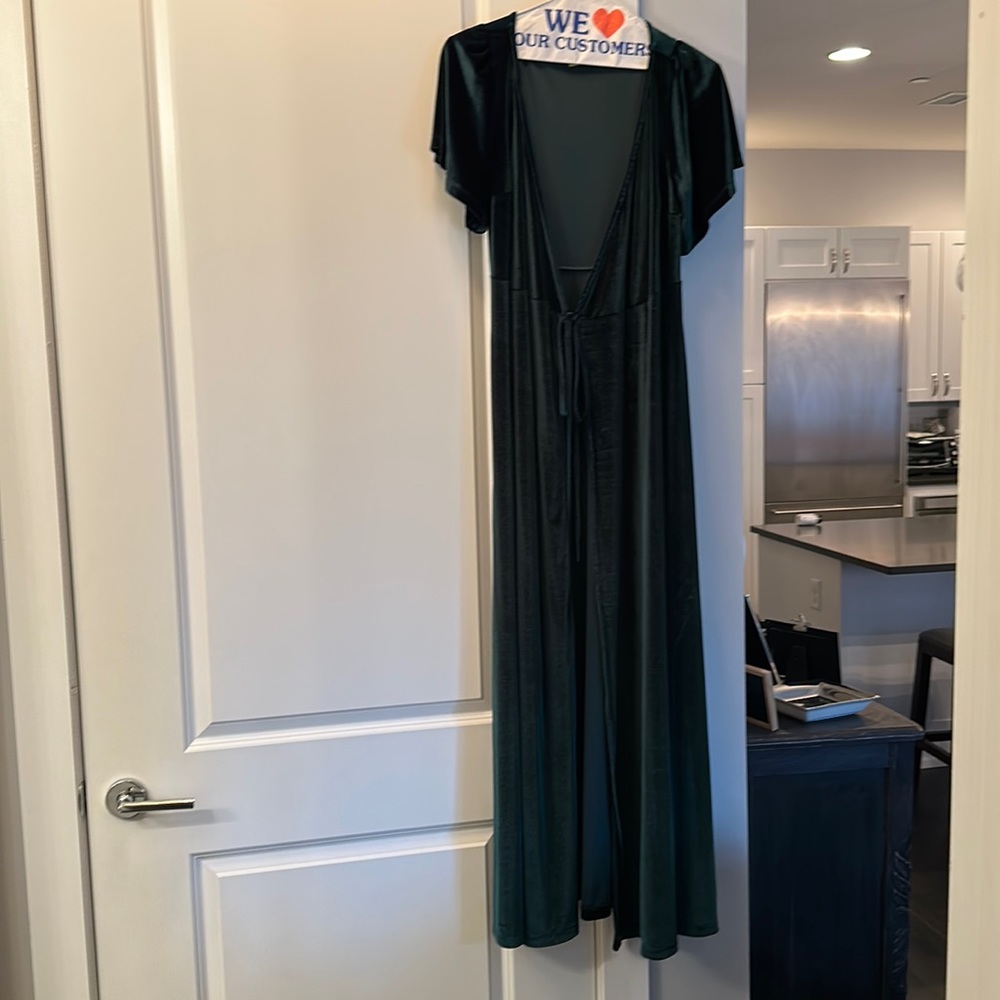 Baltic Born Green Velvet Birdesmaid Dress